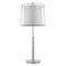 31" Silver Metal Table Lamp With White Empire Shade