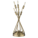 19" Brass Metal Six Light Table Lamp