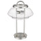 24" Silver Metal Two Light Table Lamp With Clear Novelty Shade