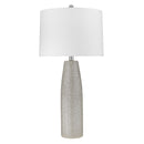 33" White Ceramic Table Lamp With White Empire Shade