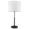 31" Black Metal Table Lamp With White Empire Shade
