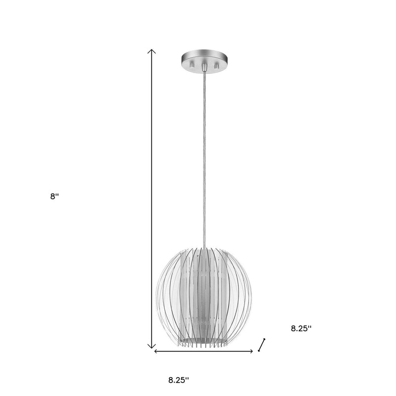 Acrylic and Steel Shade Hanging Globe Light