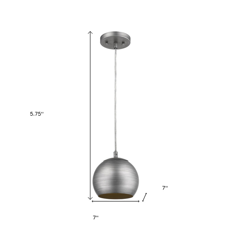 Light Gray and Gold Hanging Dome Light