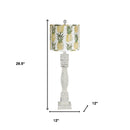 30" White Standard Table Lamp With Multi Shade