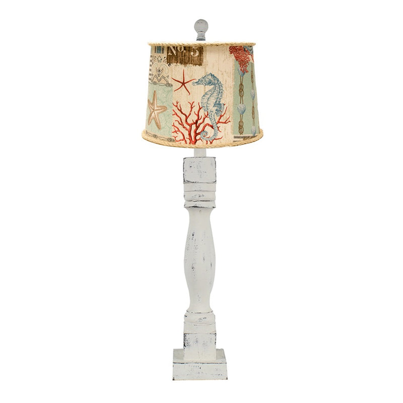 30" WHITE Standard Table Lamp With Multi Shade