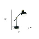 Matte Black and Antiqued Brass LED Adjustable Desk Lamp