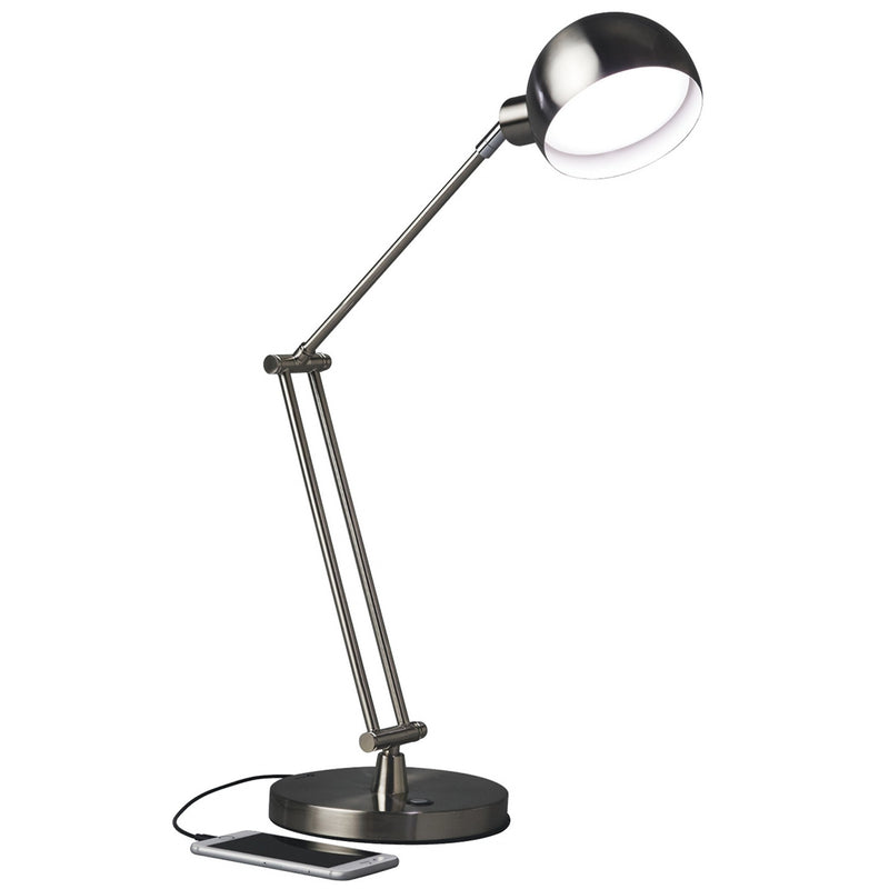 Brushed Nickel LED Adjustable Desk Lamp