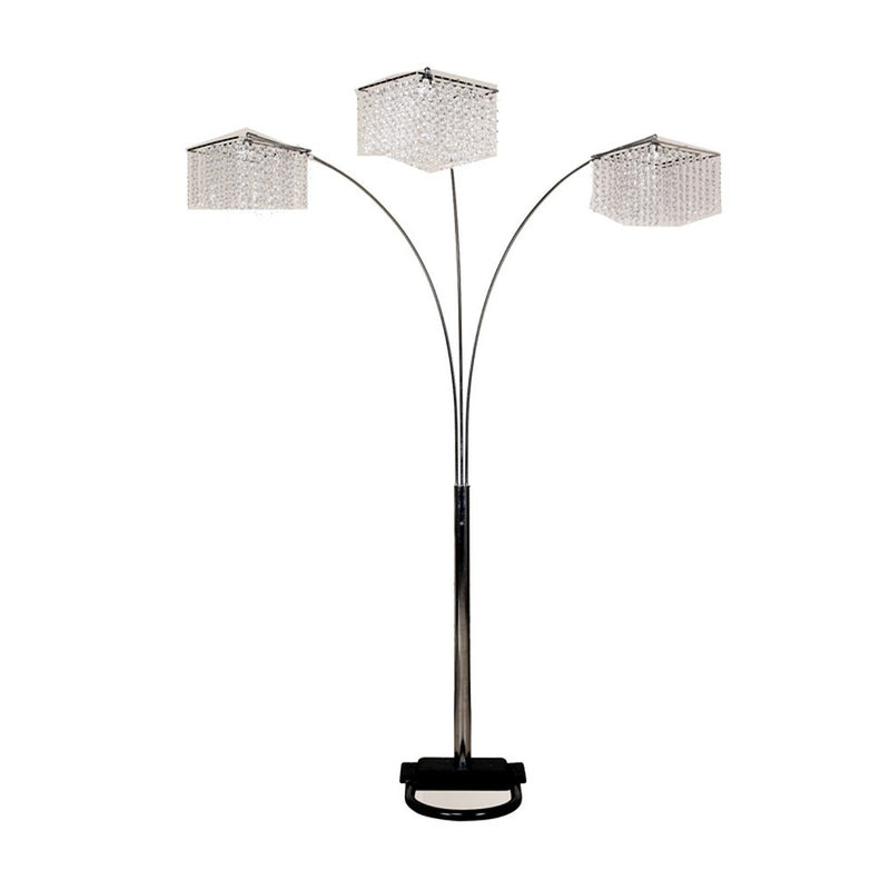 Floor Lamp with Three Hanging Crystal Shades