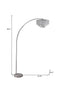 86" Silver And White Arc Floor Lamp With Faux Crystal Beading