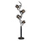 76" Black Four Light Led Novelty Floor Lamp With Black Flowers Novelty Shade
