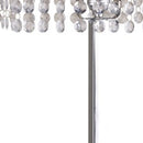 28" Silver Table Lamp With Faux Crystals and White Rectangle Shade