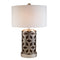 Deep Brown and Silver Geo Weave Table Lamp