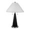 28" Black Metal Bedside Table Lamp With White Shade