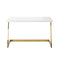 47" White and Gold Writing Desk