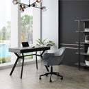 43" Gray and Black Writing Desk With Three Drawers