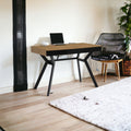 43" Gray and Black Writing Desk With Three Drawers