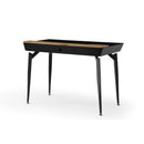 44" Black and Natural Writing Desk With Three Drawers
