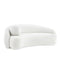 85" White Sherpa Curved Sofa and Toss Pillow