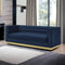 84" Navy Blue Velvet Sofa