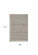 5' x 8' White Wool Hand Woven Area Rug