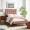 Blush Solid Wood Twin Tufted Upholstered Velvet Bed