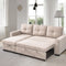 92" Beige Polyester Blend and Black Convertible Futon Sleeper Sofa
